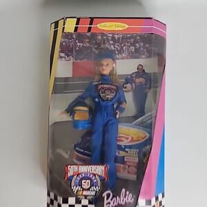 1998 Nascar Barbie 50th Anniversary Blonde Collector Edition 20442 Racing